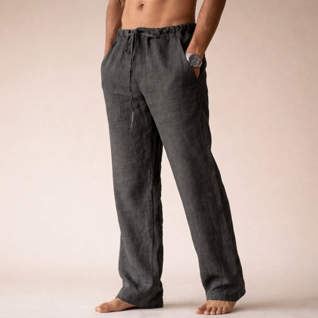 Men's Drawstring Trousers — Dark Grey