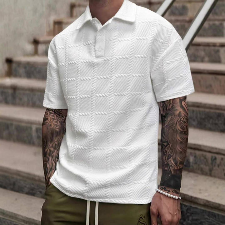 Sommer-Strick-Poloshirt — Elfenbein