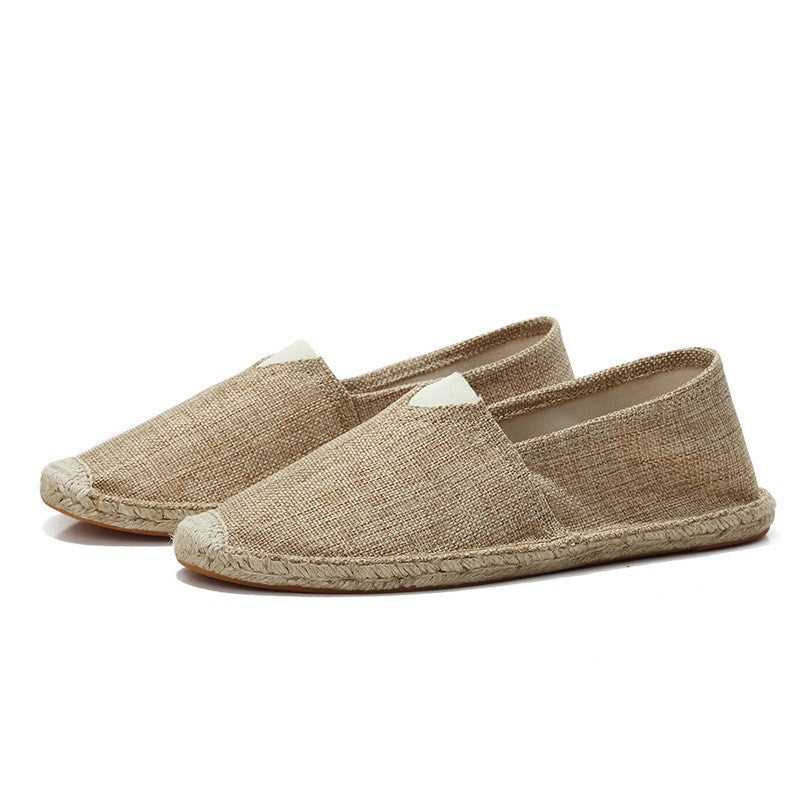 Men's Comfortable Espadrille Shoes — Brown/Beige