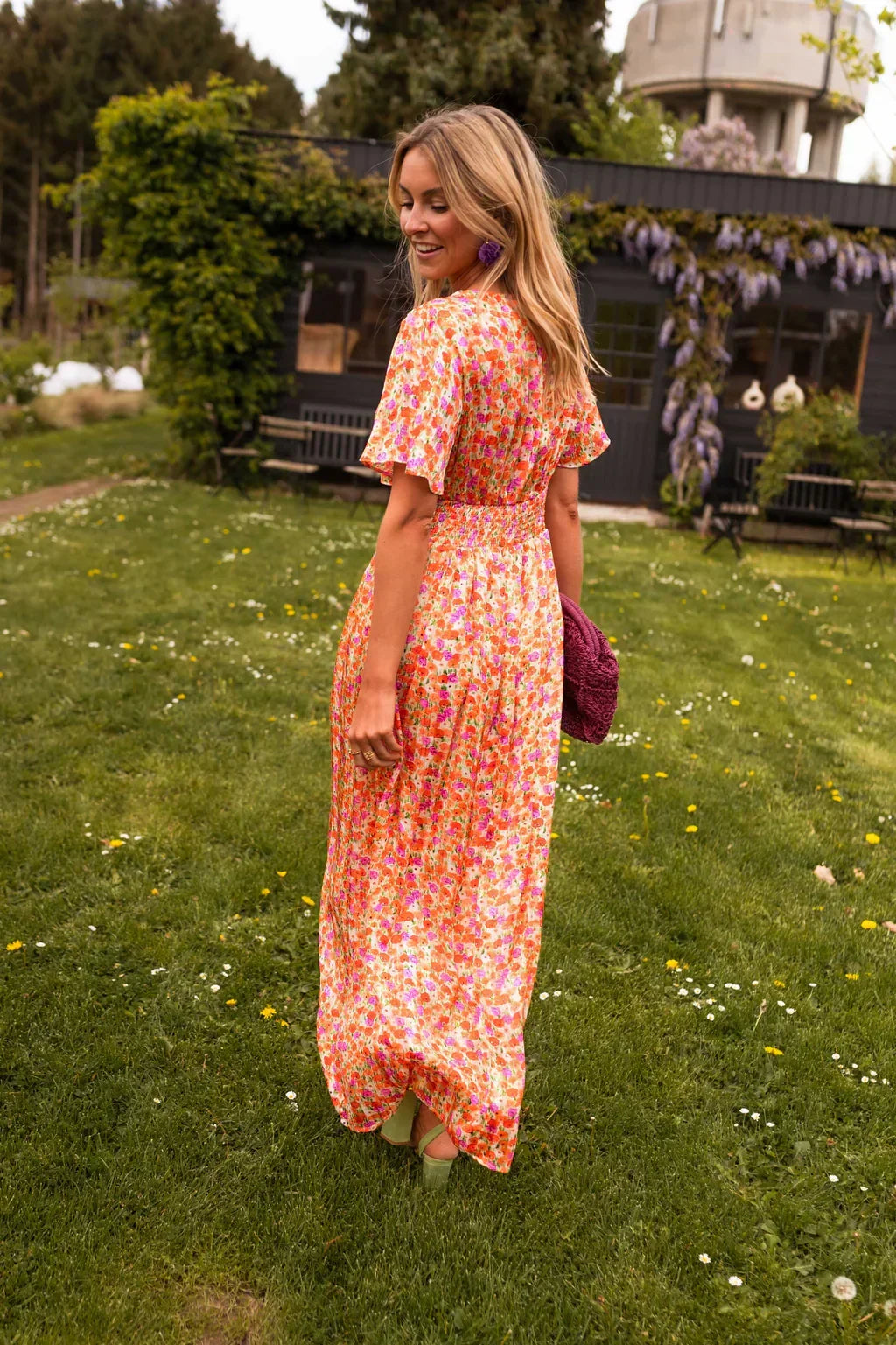 Maxi Dress with Ruffle Print — product view