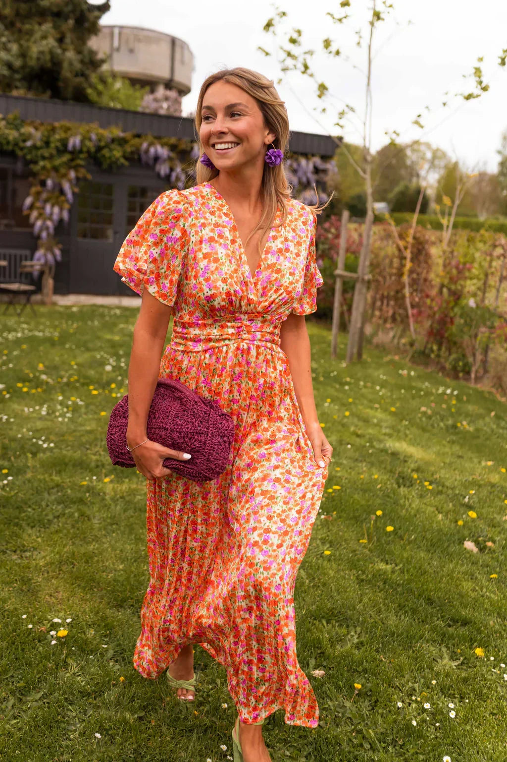 Maxi Dress with Ruffle Print — product view