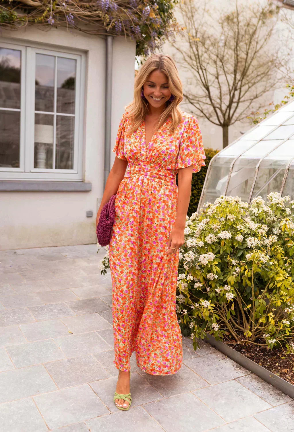 Maxi Dress with Ruffle Print — product view