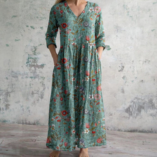 Maxi Floral Dress — Green