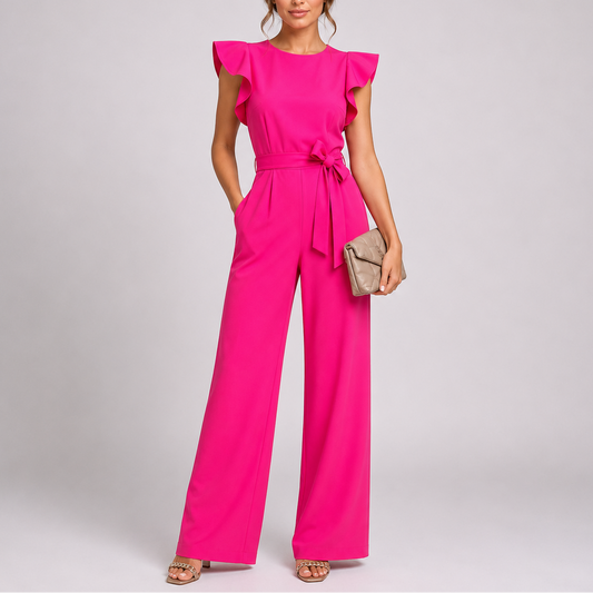 Sleeveless Wide Leg Jumpsuit — Pink