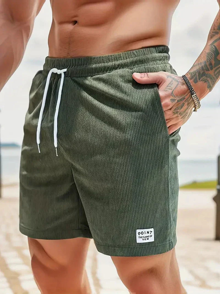 Herrenshorts mit Rippstruktur — Grün
