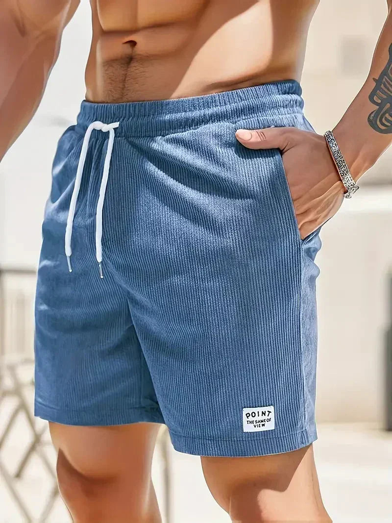 Men's Ribbed Shorts — Blue