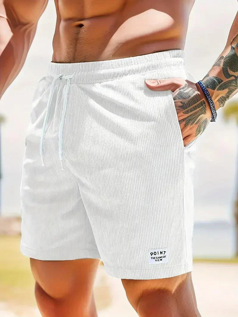 Men's Ribbed Shorts — White