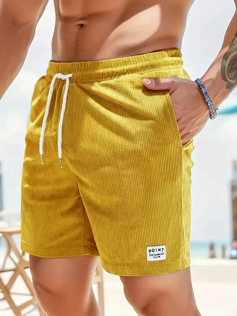 Men's Ribbed Shorts — Yellow