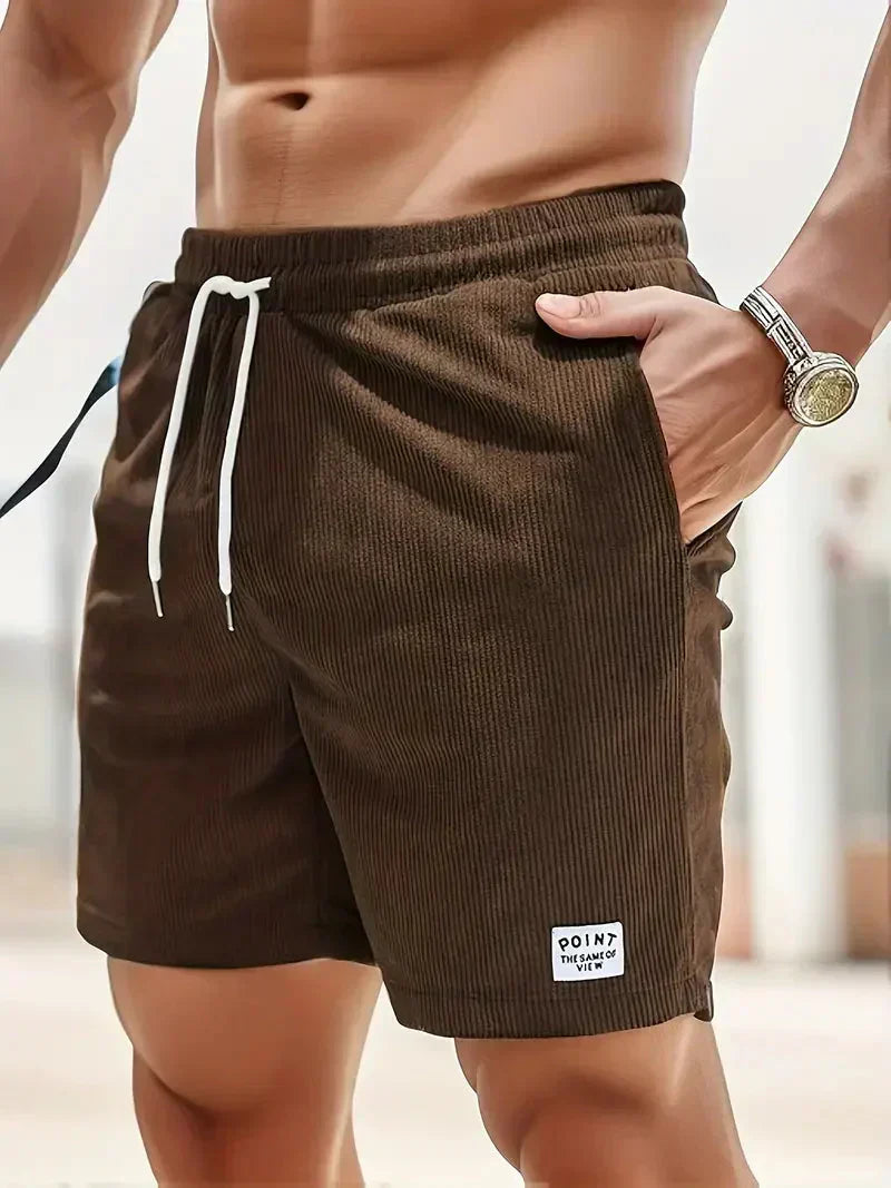 Men's Ribbed Shorts — Brown