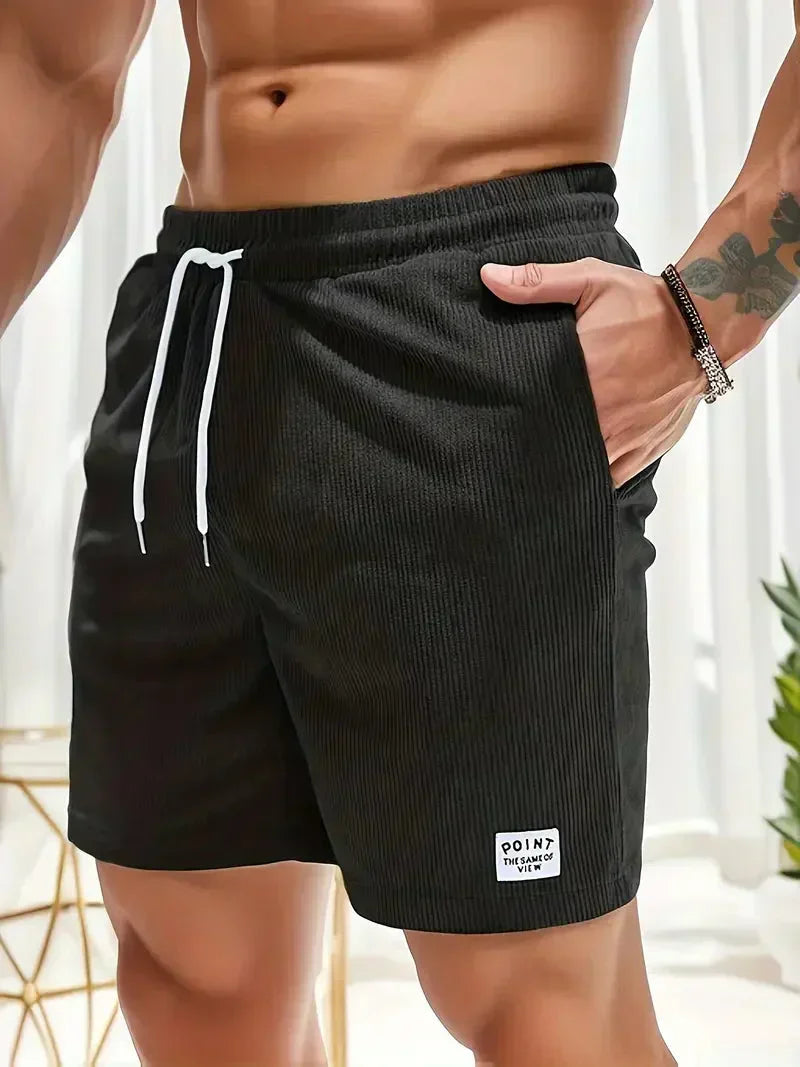 Men's Ribbed Shorts — Black