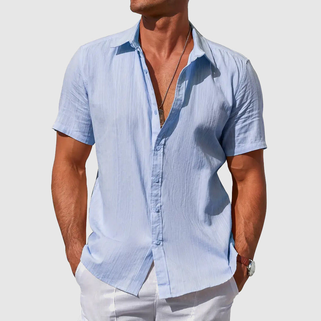 Short Sleeve Summer Top — Light Blue
