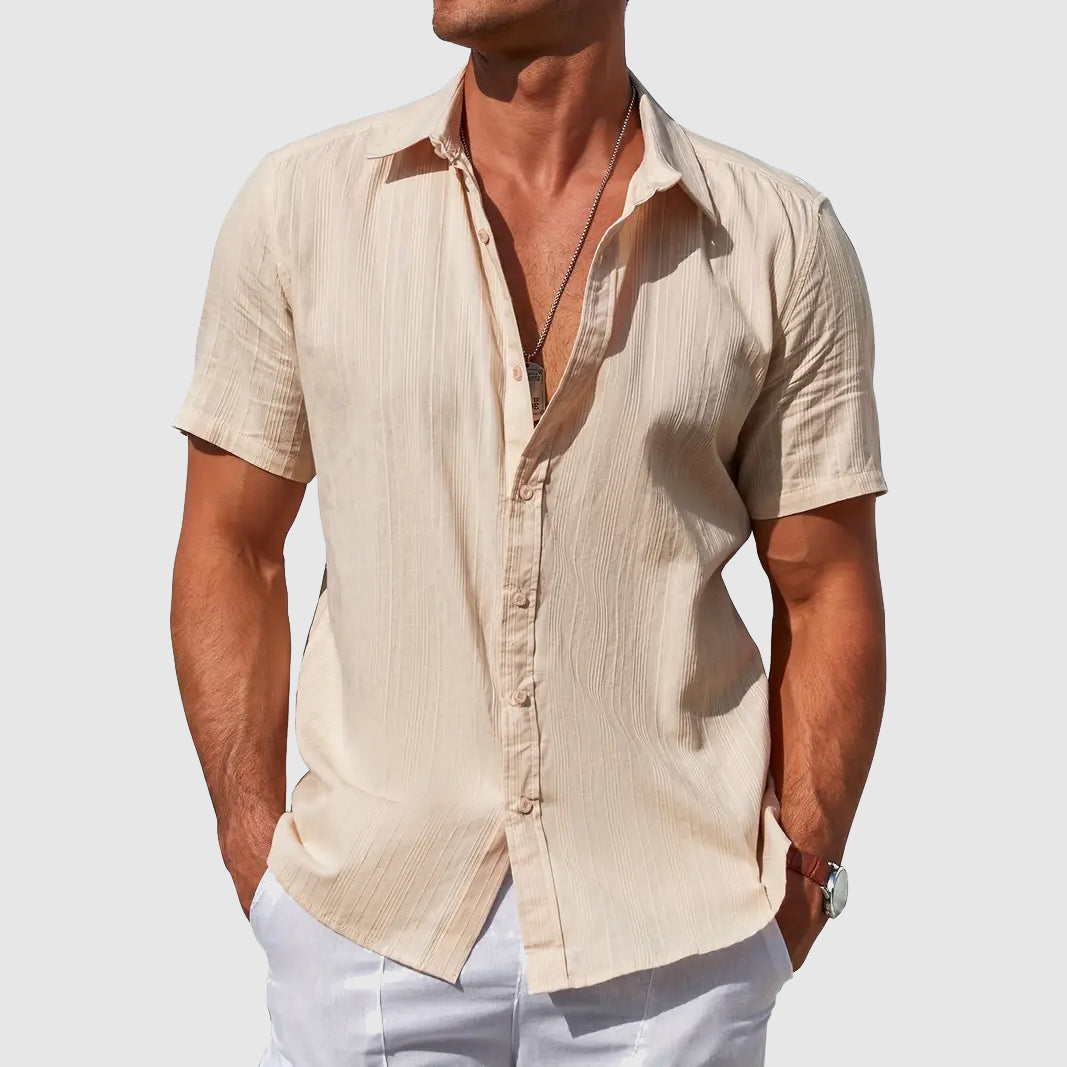 Short Sleeve Summer Top — Beige
