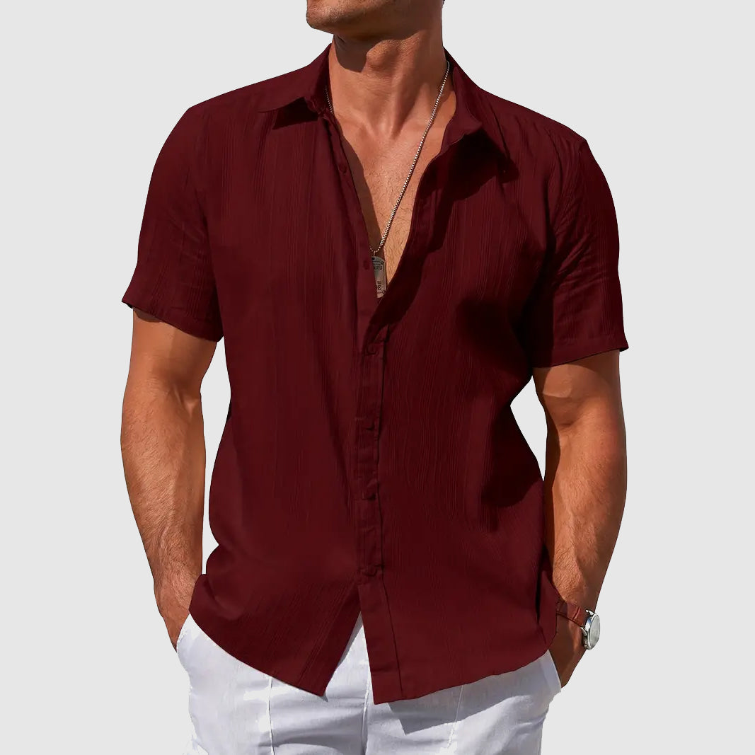 Short Sleeve Summer Top — Dark Red