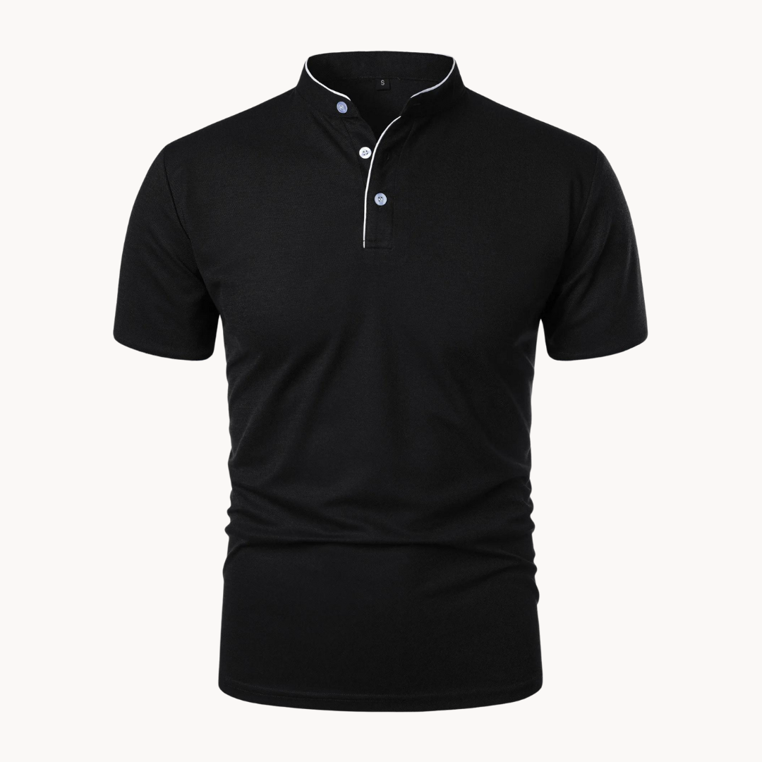 Men's Knit Polo Shirt — Black