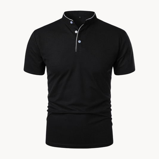 Men's Knit Polo Shirt — Black