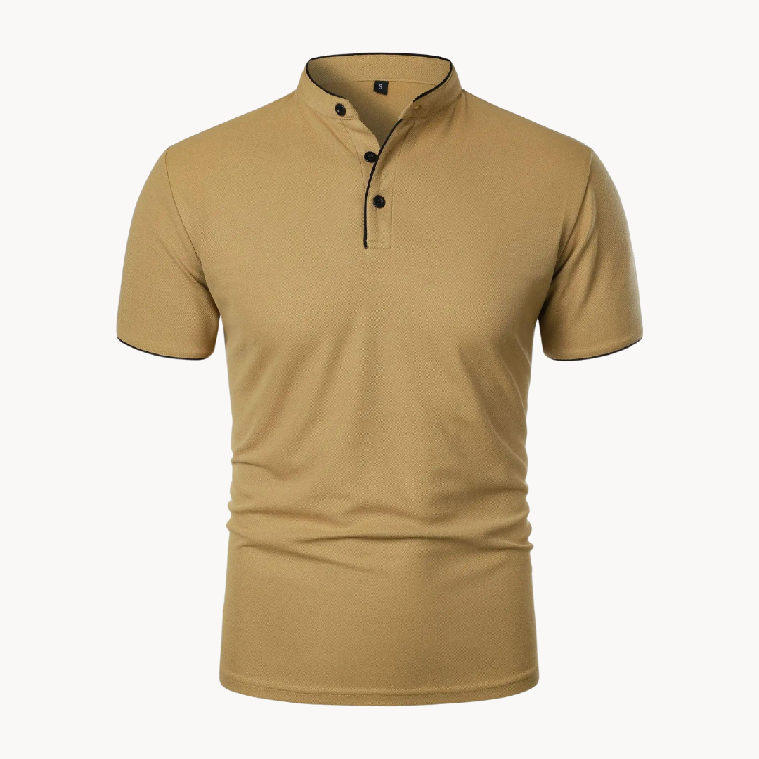 Men's Knit Polo Shirt — Khaki