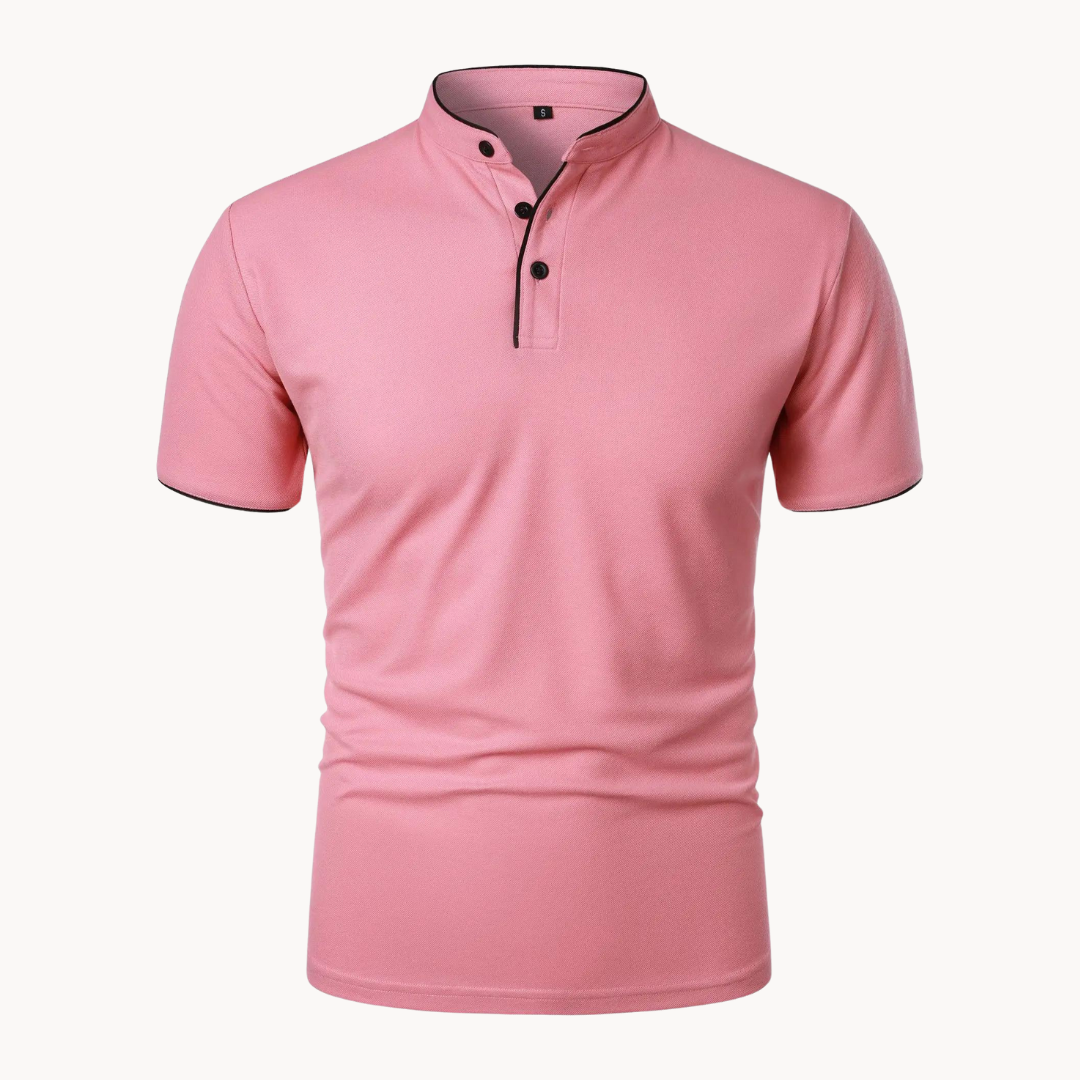 Men's Knit Polo Shirt — Pink
