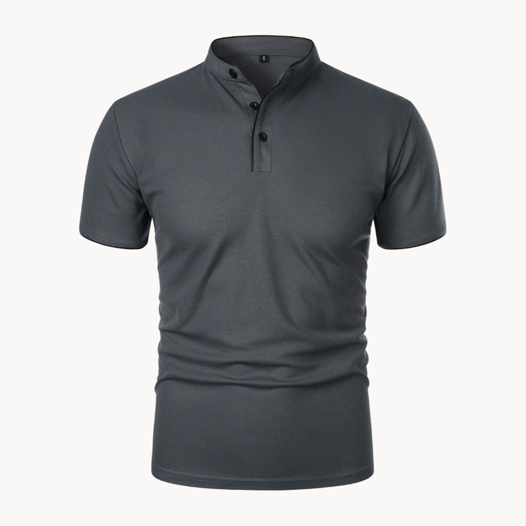 Men's Knit Polo Shirt — Dark Grey