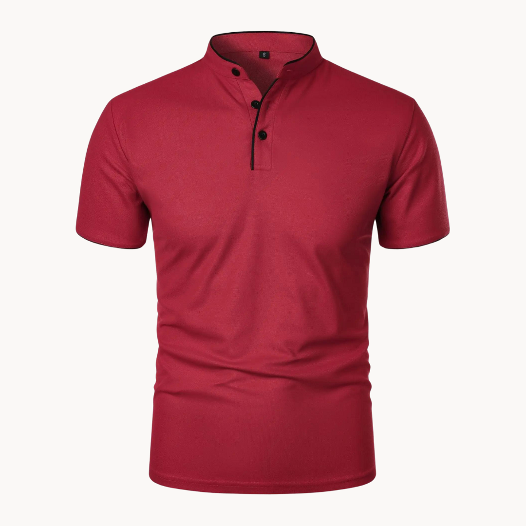 Men's Knit Polo Shirt — Red