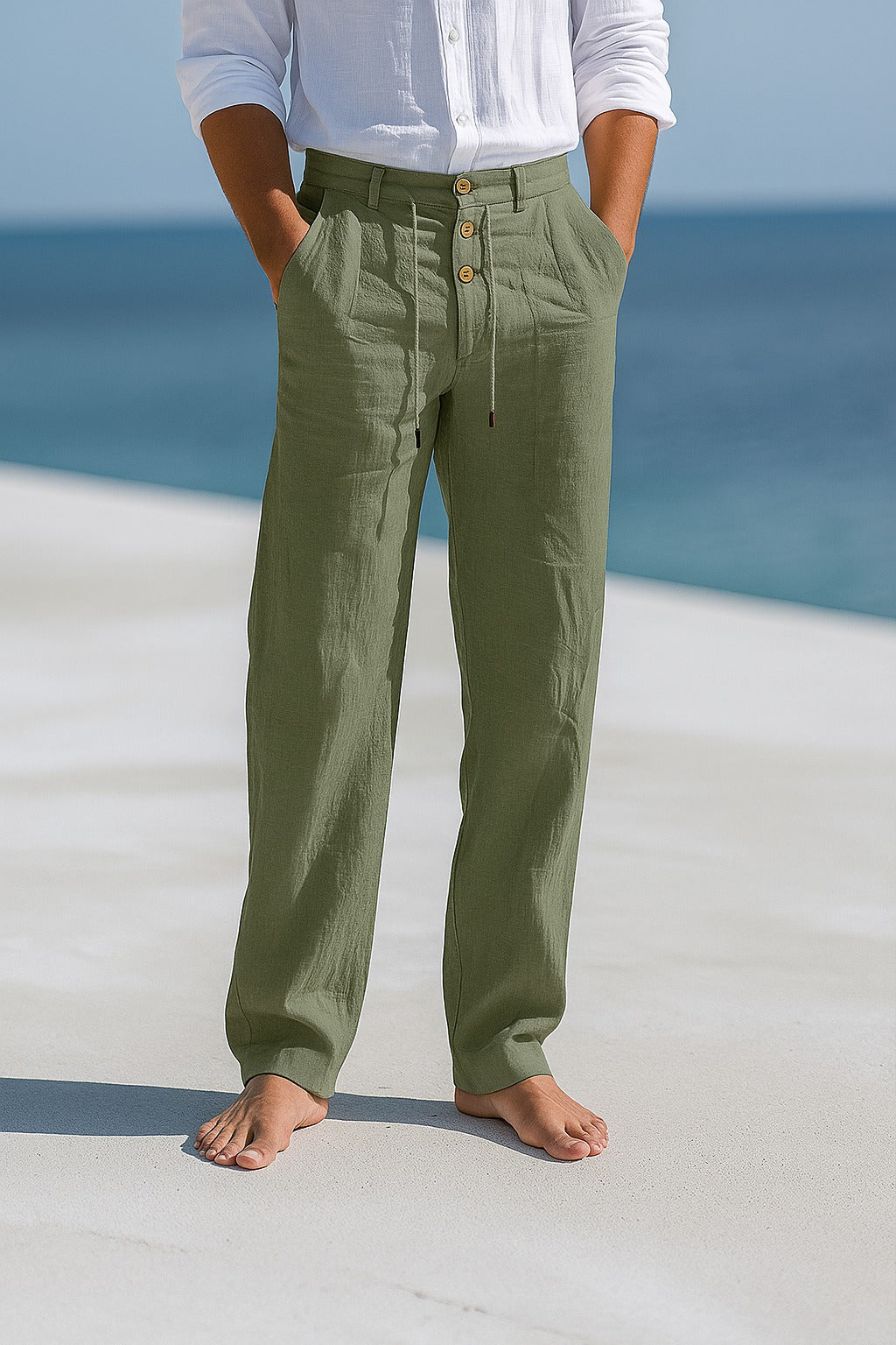 Men's Pants Bottoms — Army Green