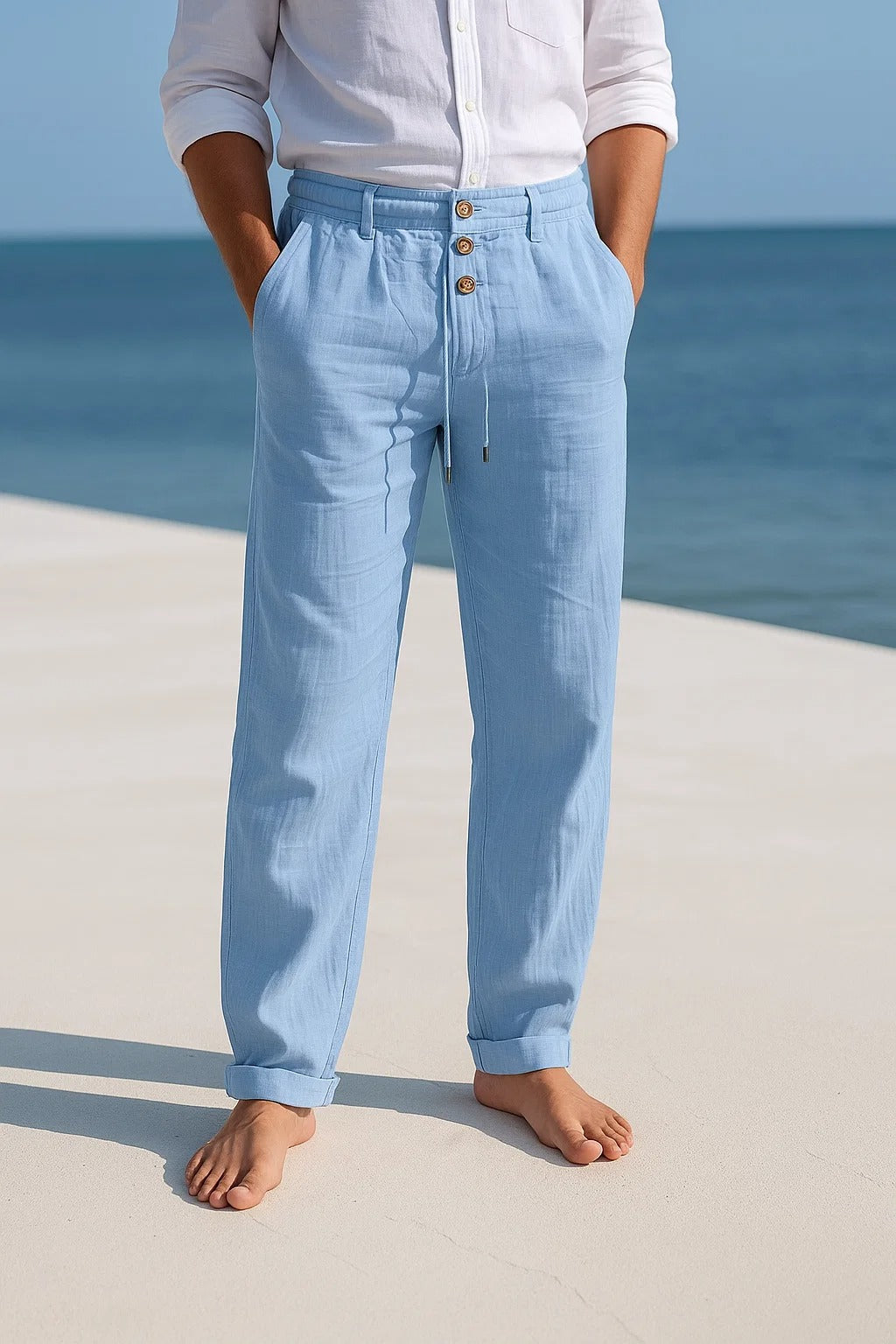 Men's Pants Bottoms — Light Blue