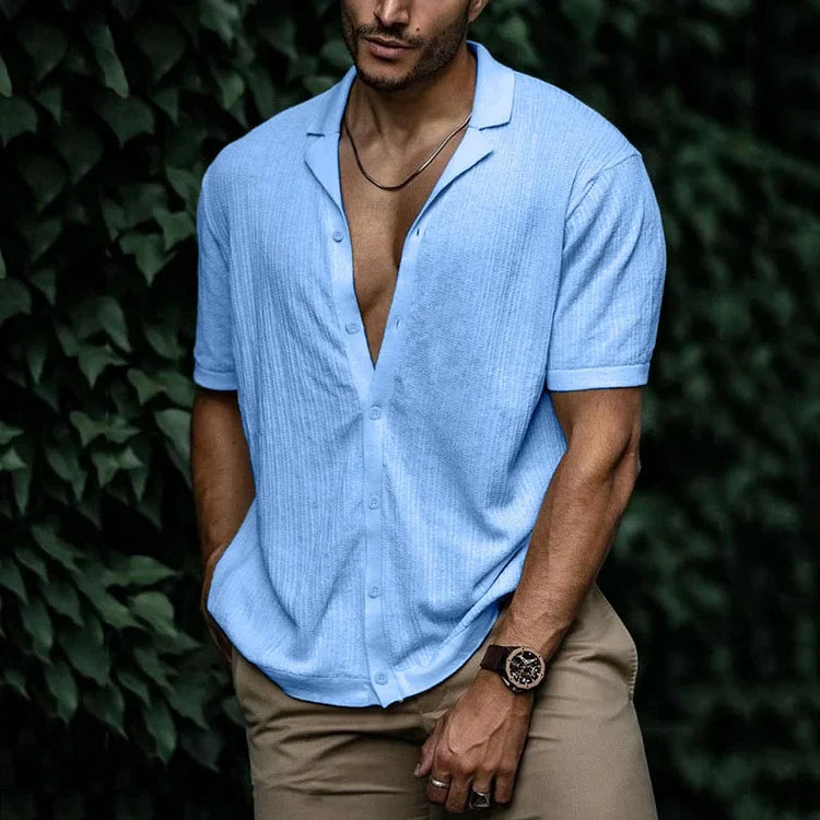 Men's Short Sleeve Top — Blue