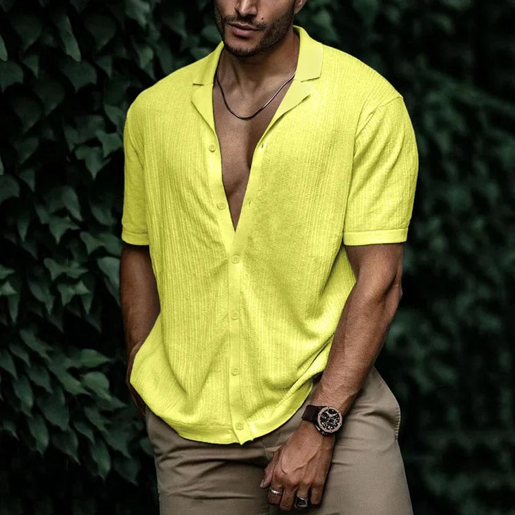 Men's Short Sleeve Top — Yellow