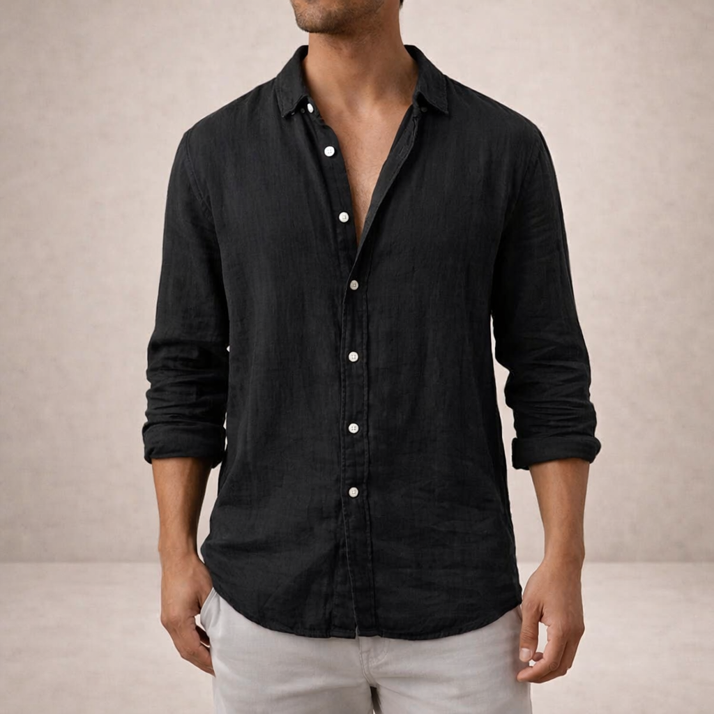 Men's Button-Up Shirt — Black