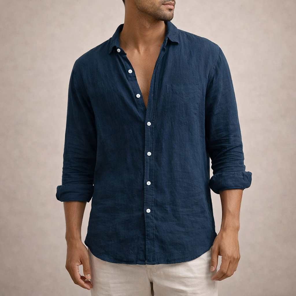 Men's Button-Up Shirt — Navy