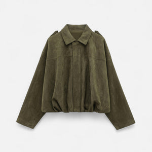 Veste pour femme avec fermeture zippée et coupe bomber — Vert olive