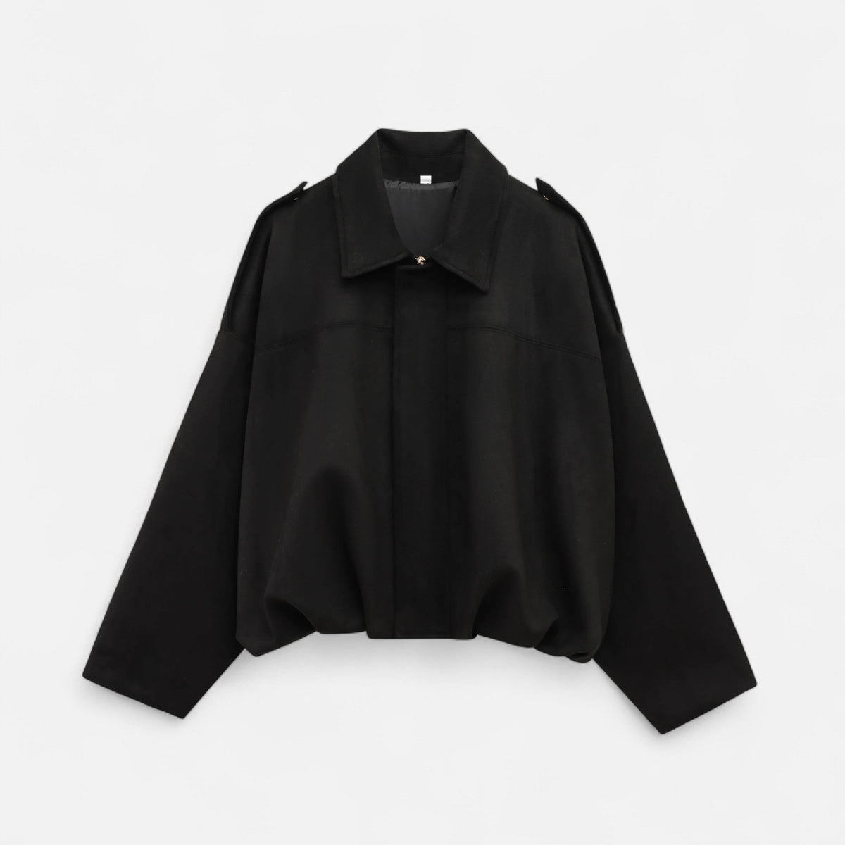 Vintage Zip-Up Bomber Jacket for Women — Black
