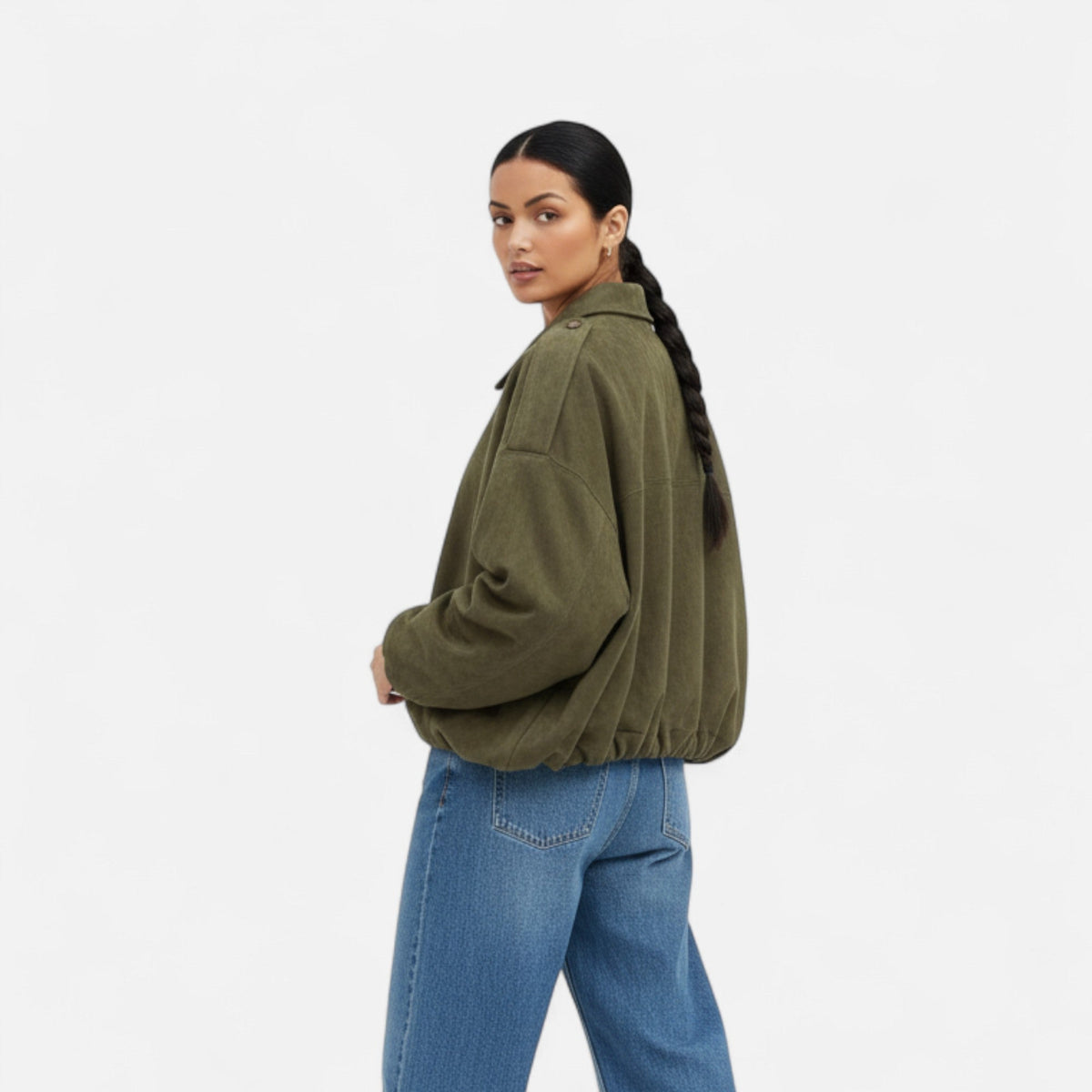 Vintage Zip-Up Bomber Jacket for Women — product view