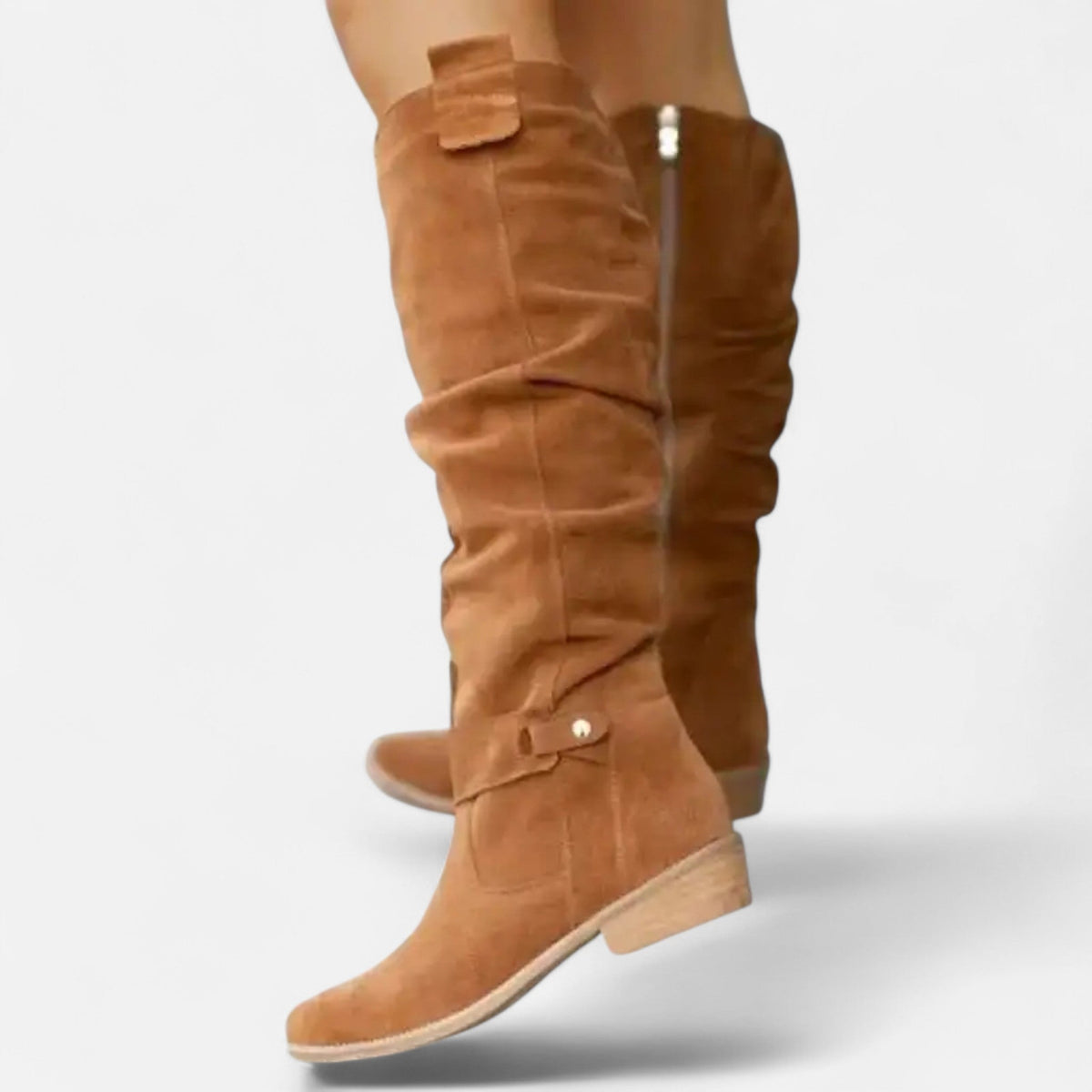 Women's Ankle Boots Soft Shaft Casual Elegant Style — Brown