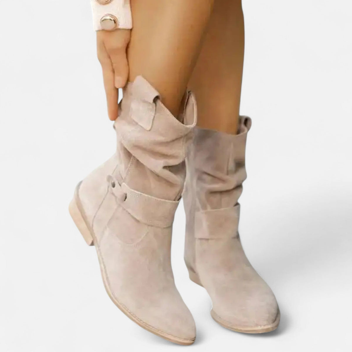 Women's Ankle Boots Soft Shaft Casual Elegant Style — Khaki