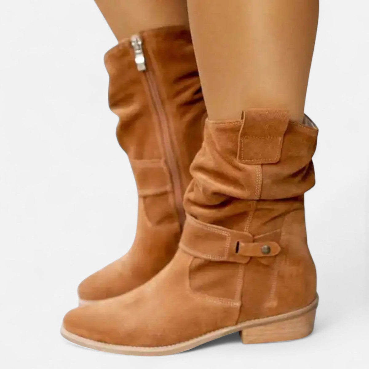 Women's Ankle Boots Soft Shaft Casual Elegant Style — Brown