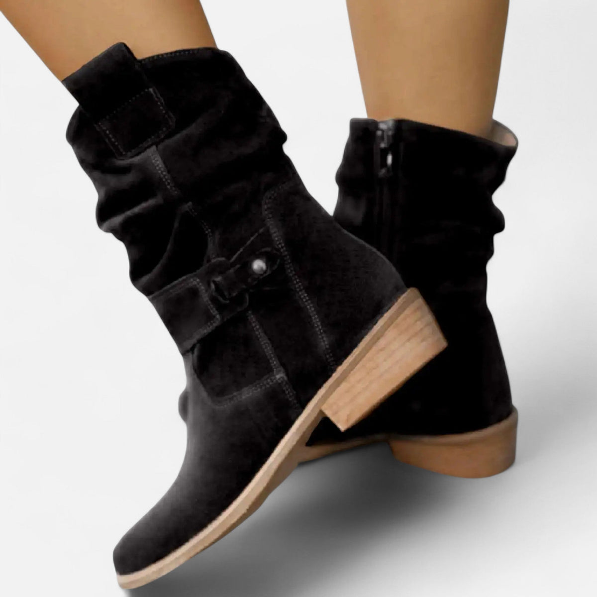 Women's Ankle Boots Soft Shaft Casual Elegant Style — Black