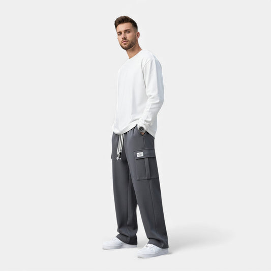 Men's Cargo Jogger Pants – Loose Fit Casual Streetwear — Dark Grey