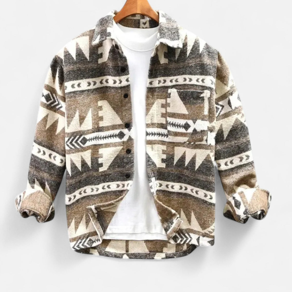 Men's Portuguese Flannel Jacket Heritage Style — Beige