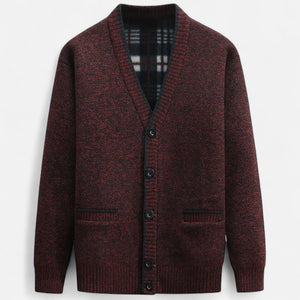 Timeless Classic Knit Men's Cardigan — Red