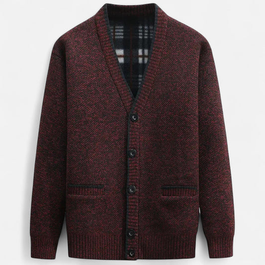 Timeless Classic Knit Men's Cardigan — Red