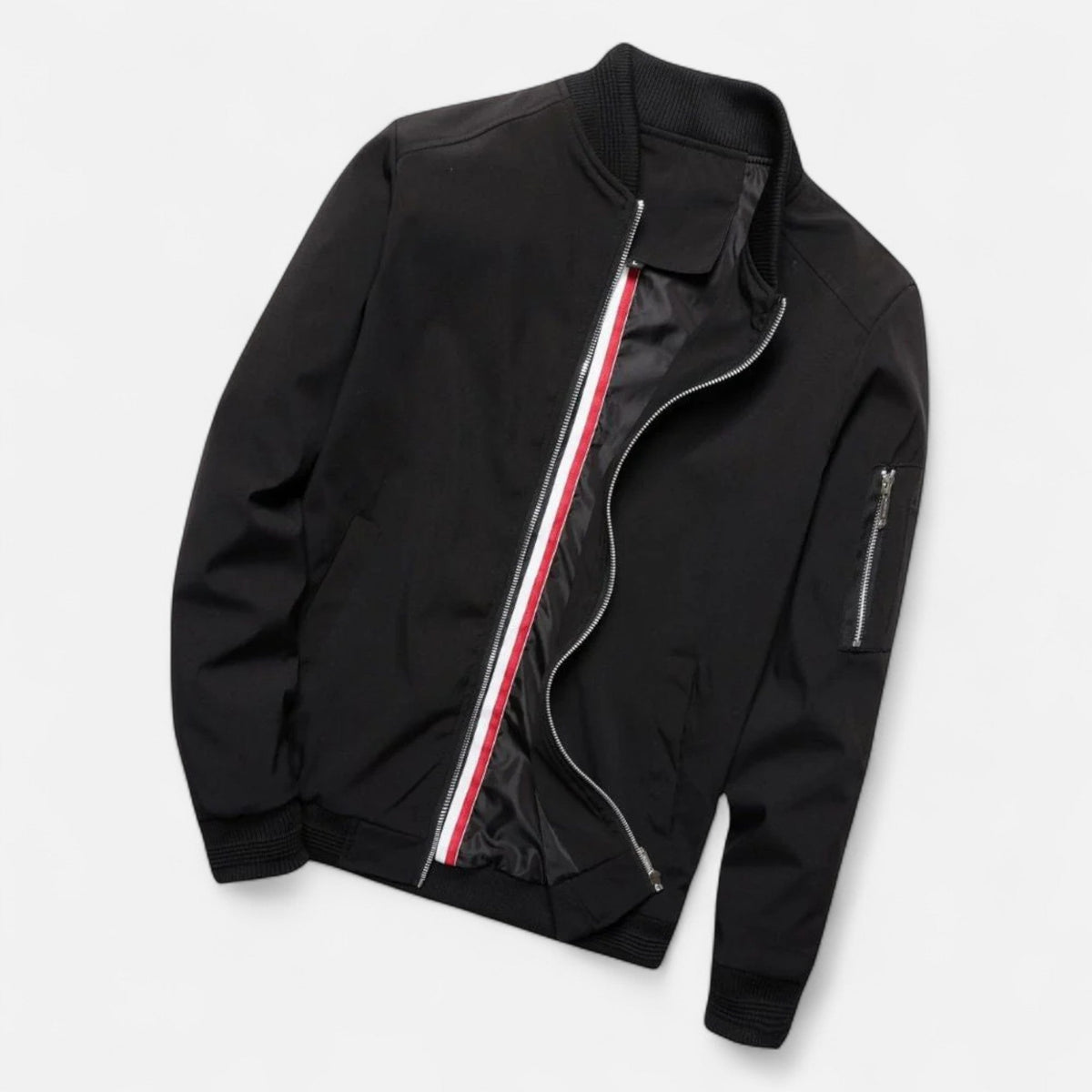 Lightweight Men's Bomber Classic Refined Style — Black