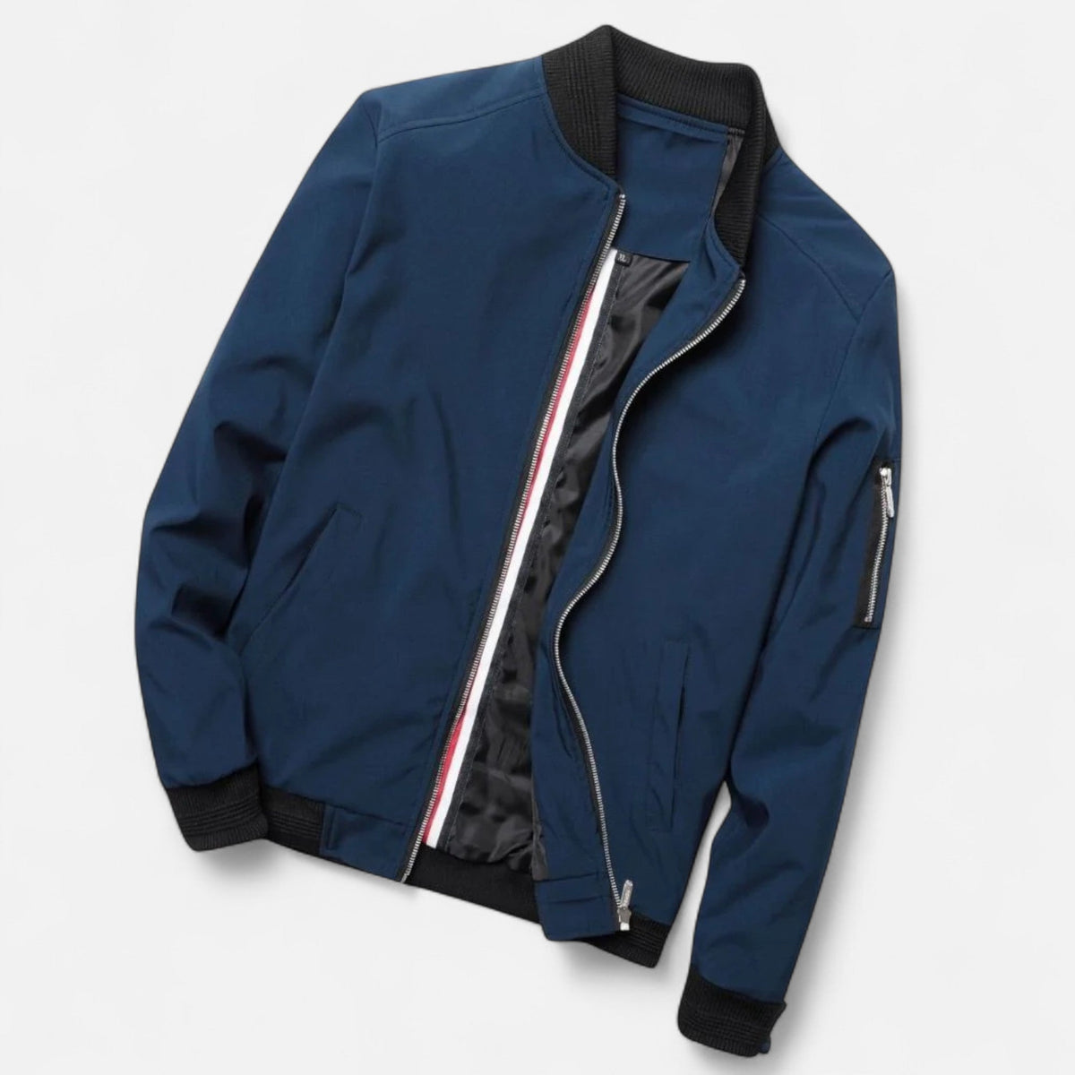 Lightweight Men's Bomber Classic Refined Style — Dark Blue