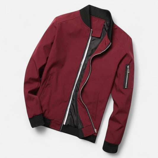 Lightweight Men's Bomber Classic Refined Style — Red