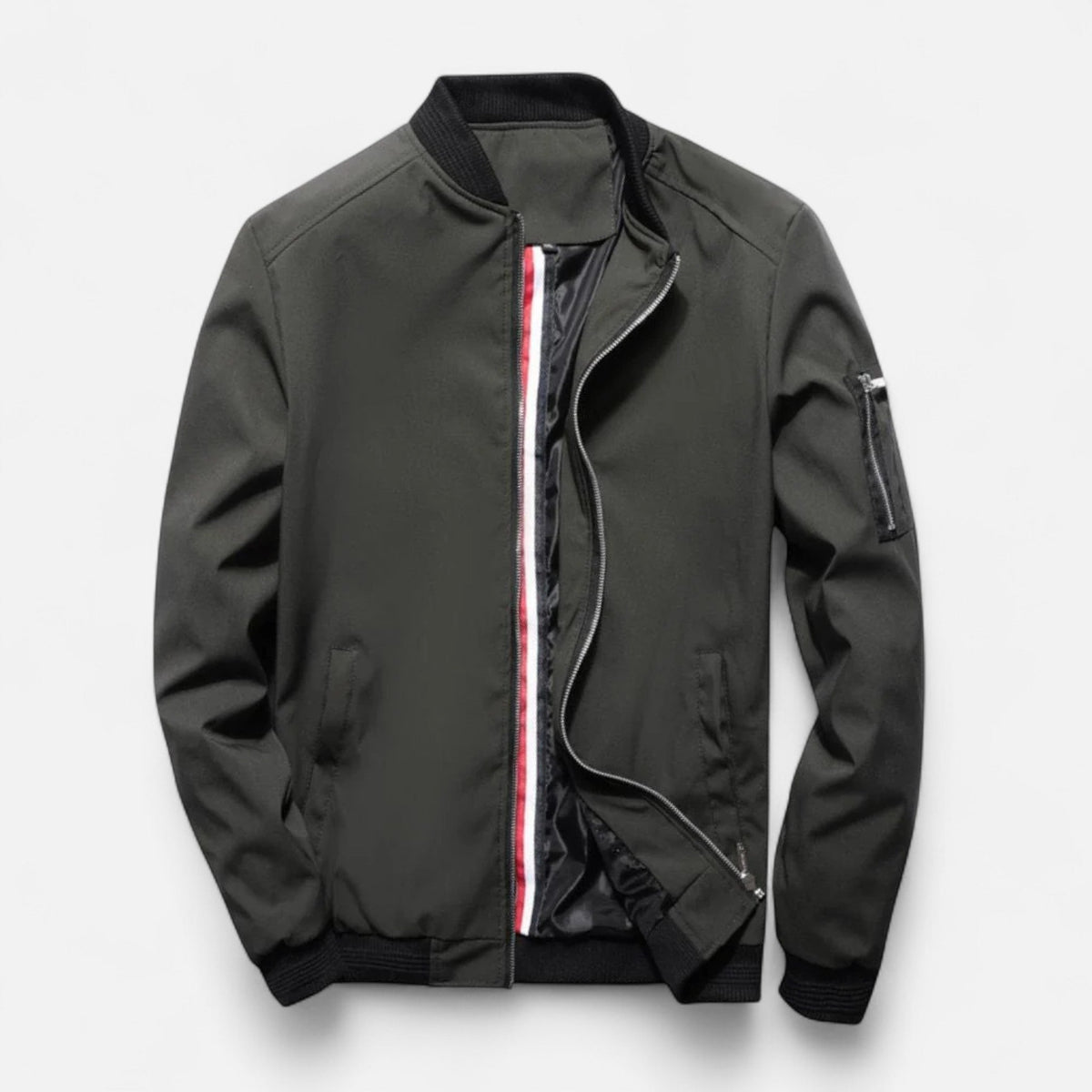 Lightweight Men's Bomber Classic Refined Style — Dark Green