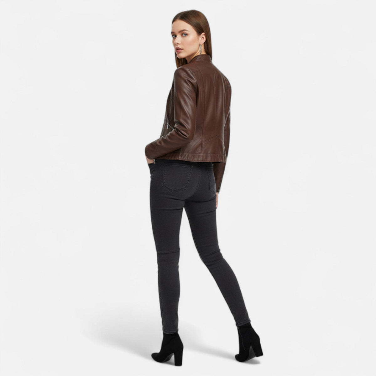 Women's Jacket Classic Refined Style — Coffee