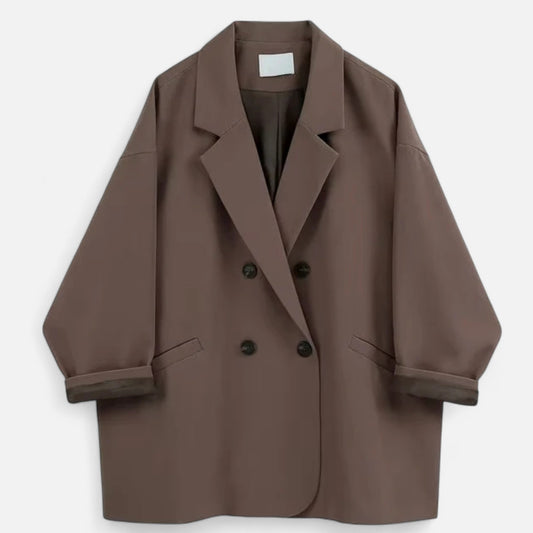 Women's Oversized Blazer Timeless Refined Style — Chestnut