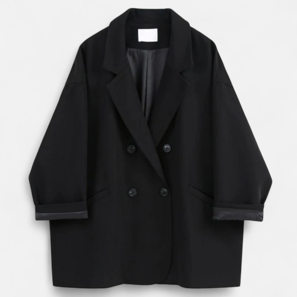 Women's Oversized Blazer Timeless Refined Style — Black