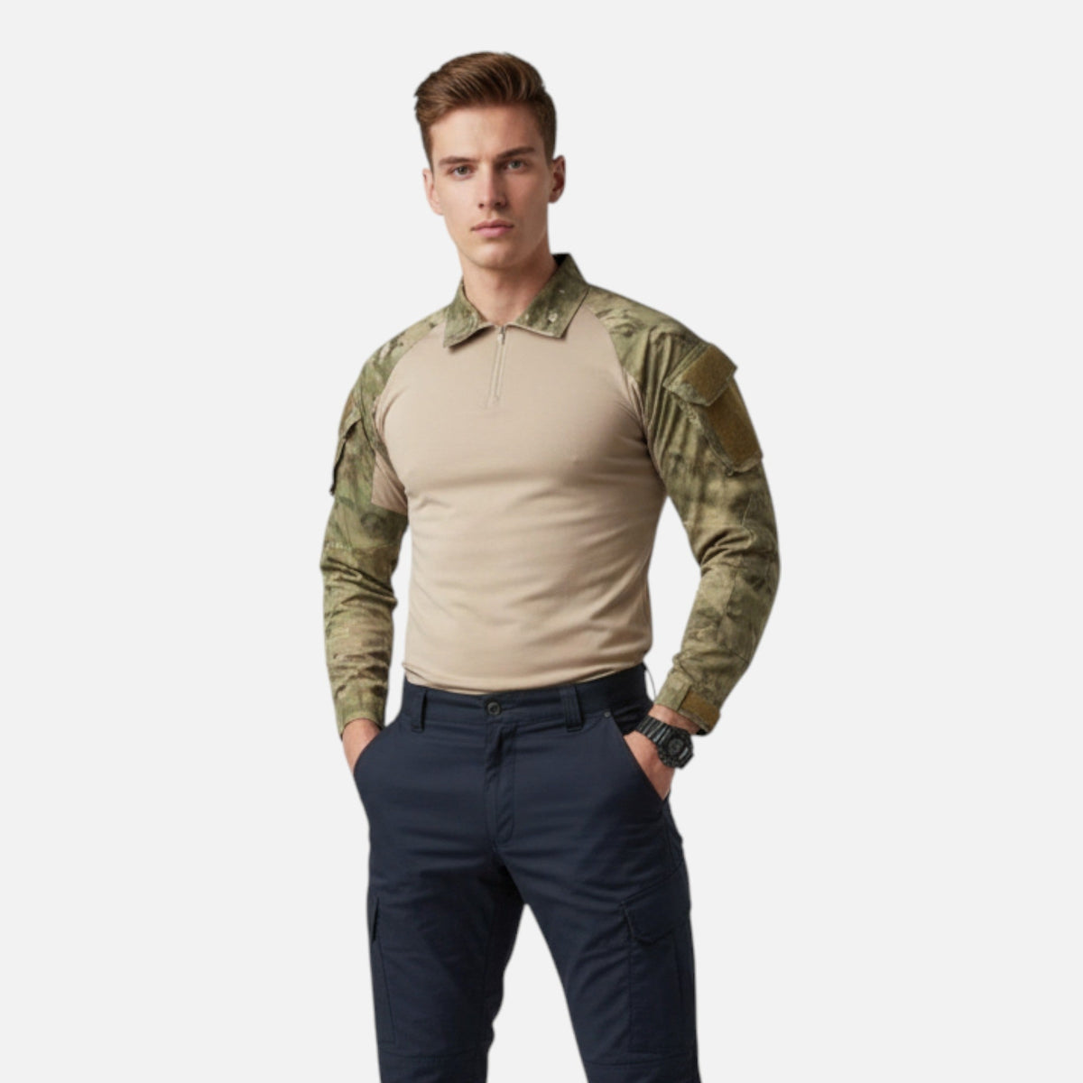 Men's Military Style Shirt — Army Green