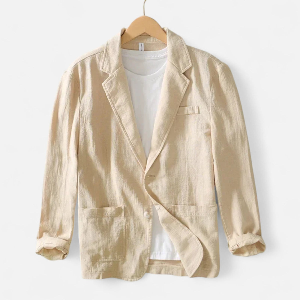 Men's Loose Blazer Safari Style — Beige