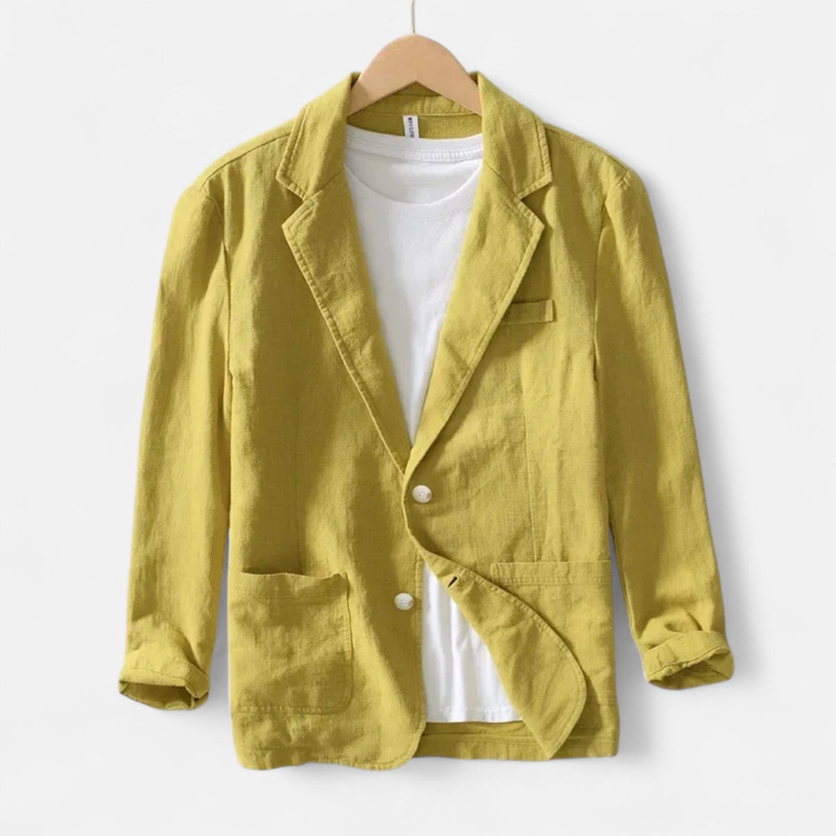 Men's Loose Blazer Safari Style — Yellow